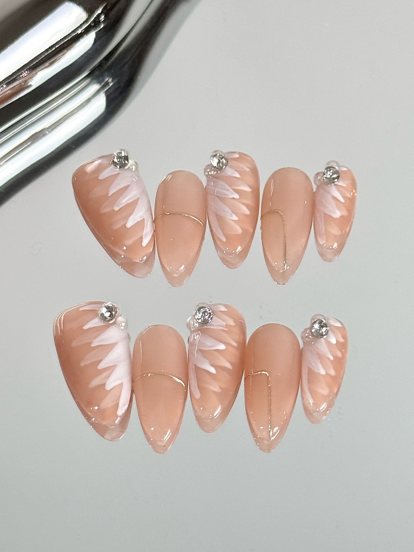 Nude Feather Nails
