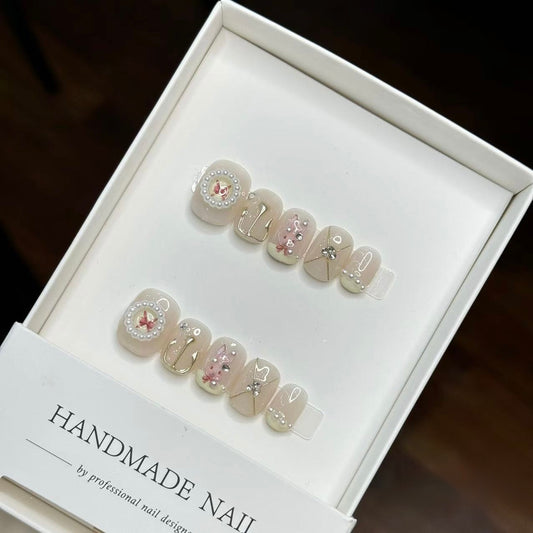 Pearl Bunny Nails