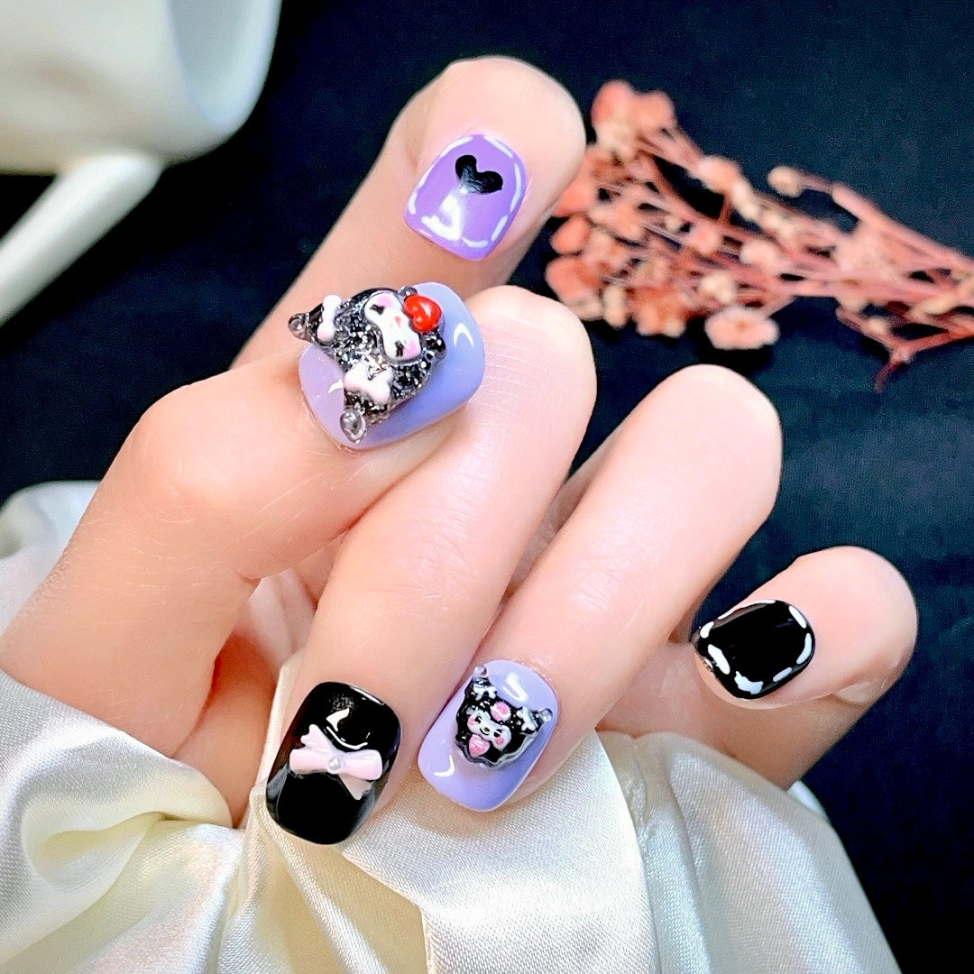 Heart Kuromi Nails