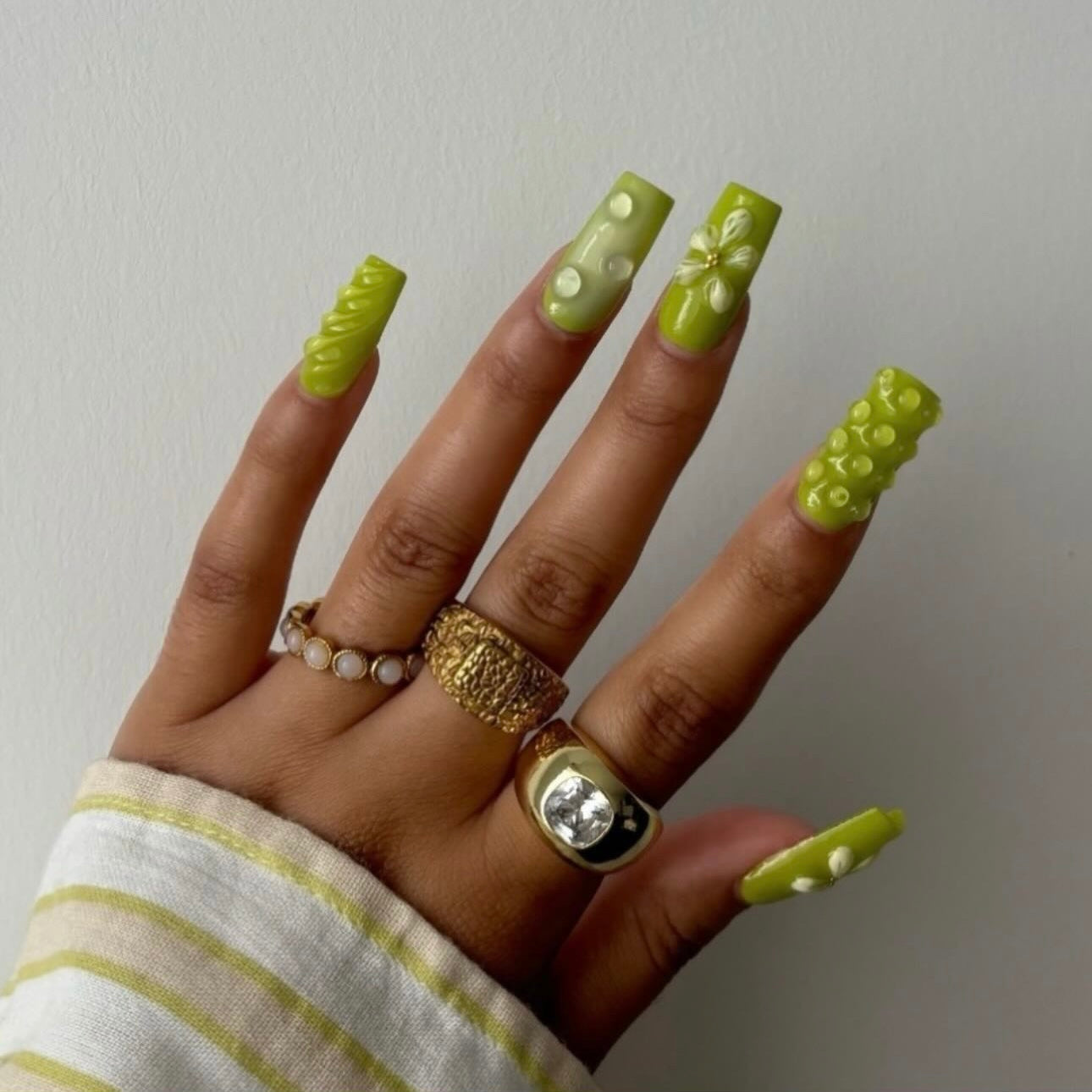 Lime Blossom Nails