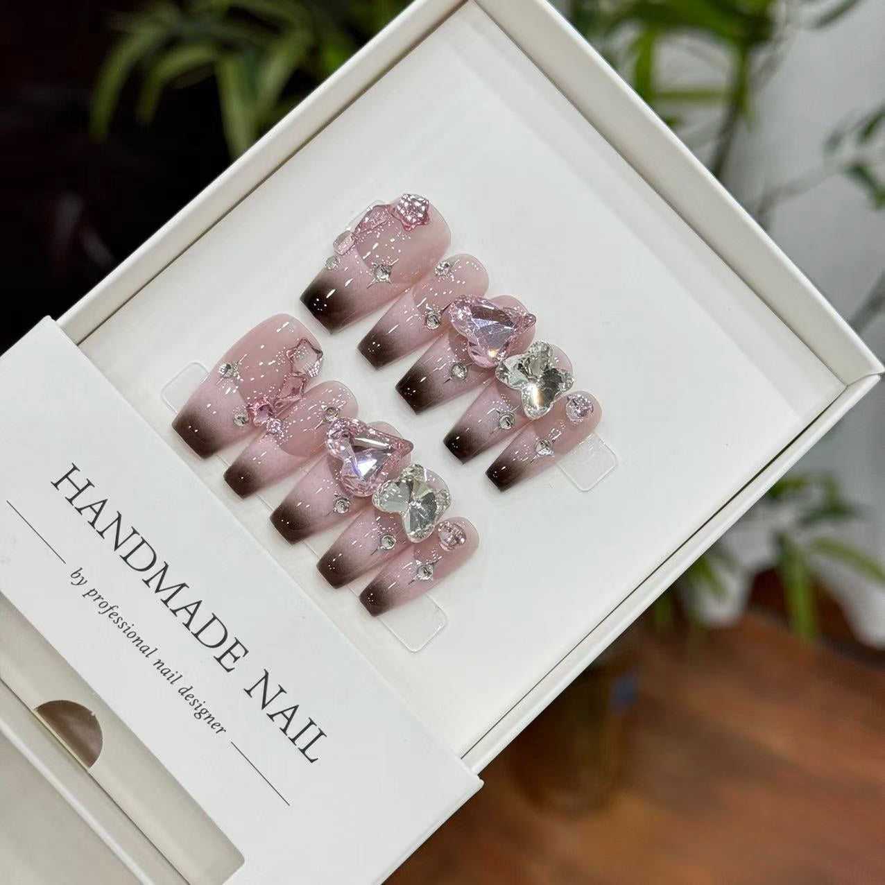 Ombre French Hearts Nails