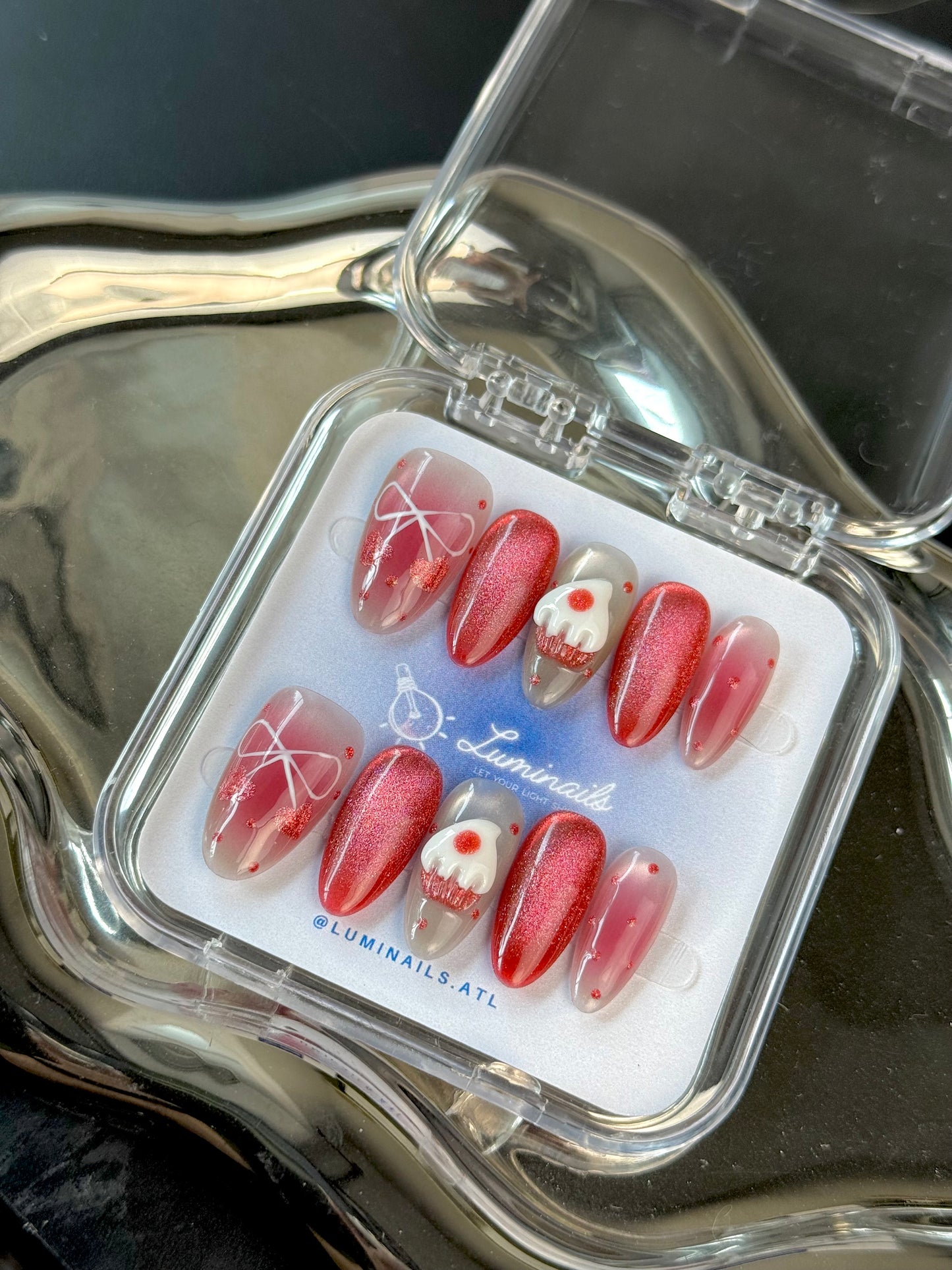 Strawberry Cake Almond Nails