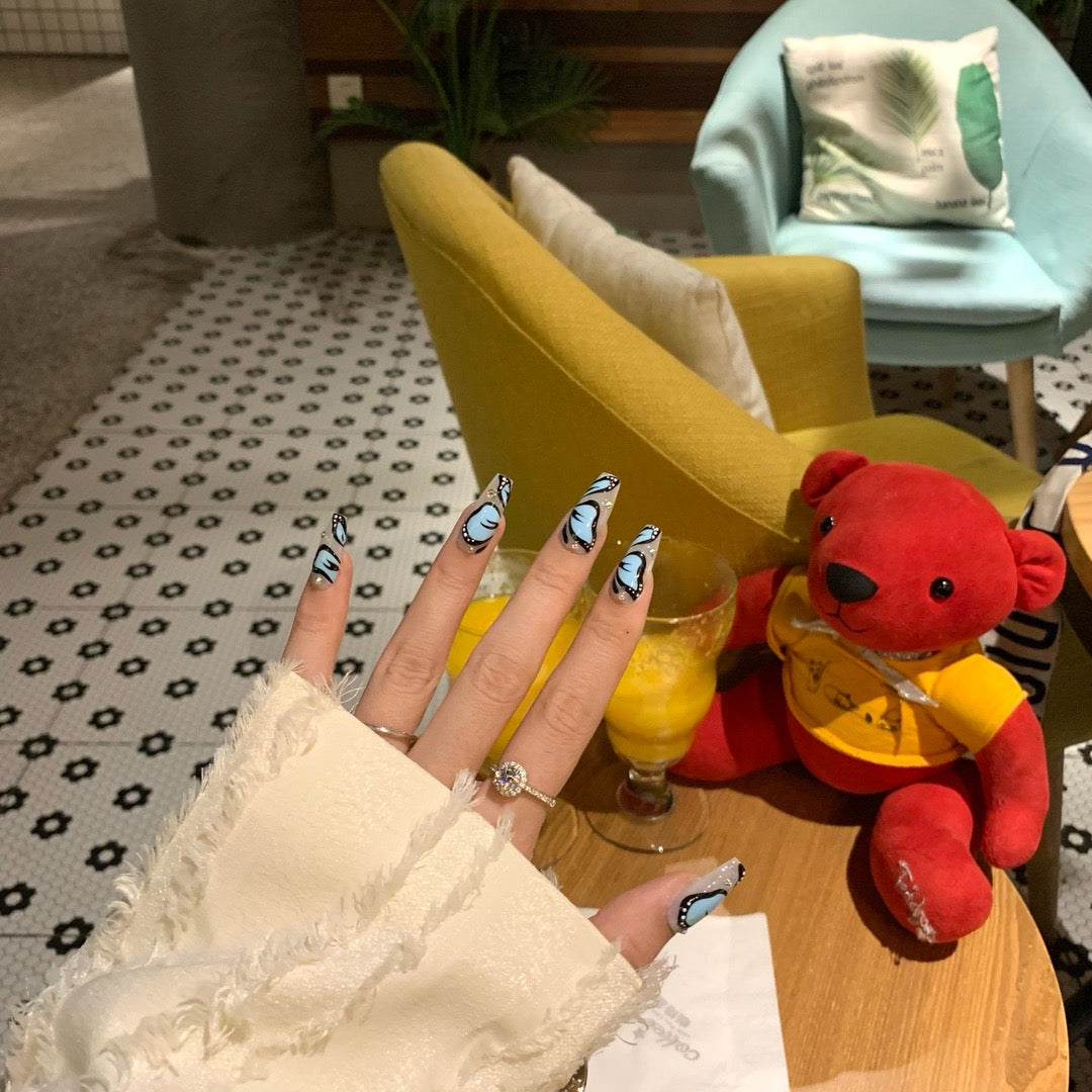 Blue Morpho Nails