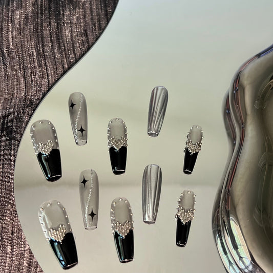 Steel French Tip Nails