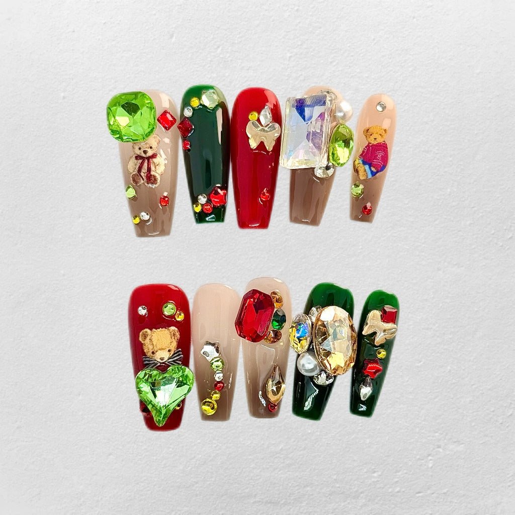 Multicolor Christmas Nails