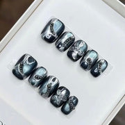 Dark Realm Blossom Nails - Short
