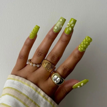 Lime Blossom Nails