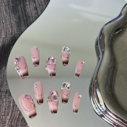 Ombre French Hearts Nails