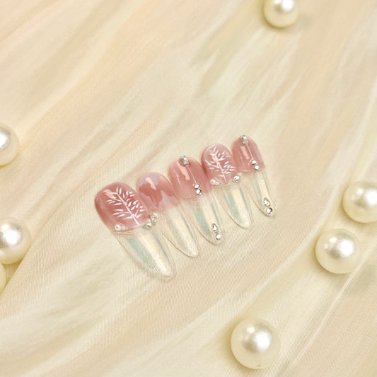 Pink Bamboo Nails