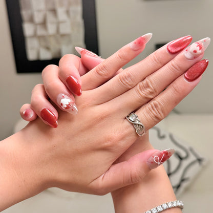 Strawberry Cake Almond Nails
