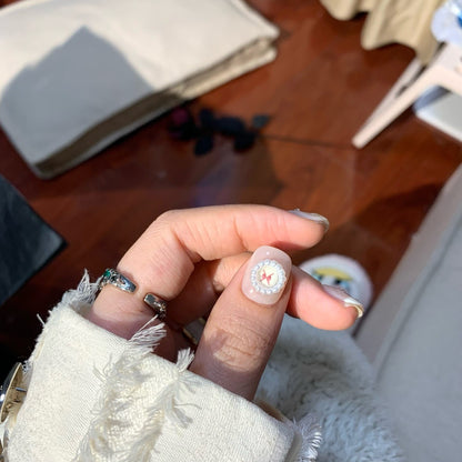 Pearl Bunny Nails