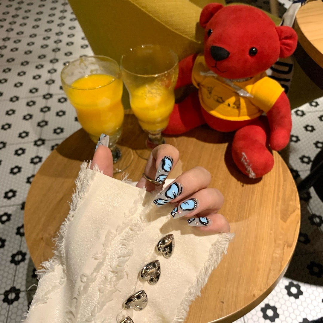 Blue Morpho Nails