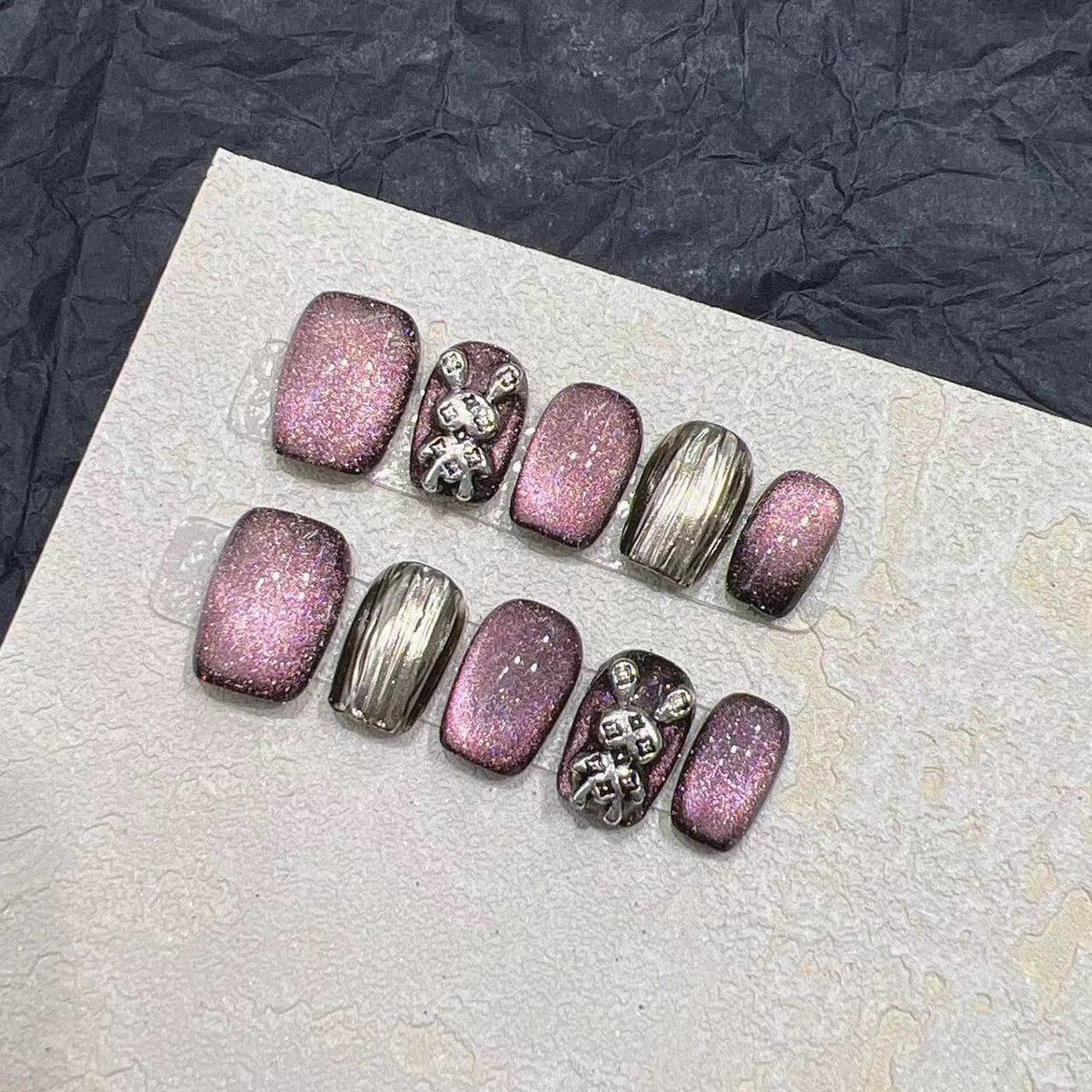 Midnight Bunny Nails