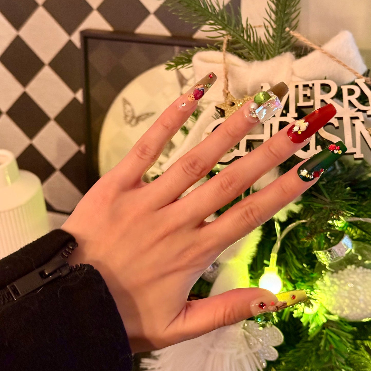 Multicolor Christmas Nails