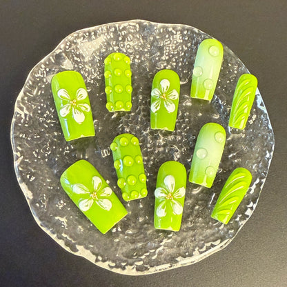 Lime Blossom Nails