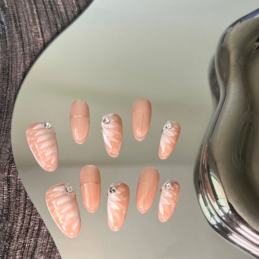Nude Feather Nails