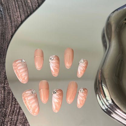 Nude Feather Nails