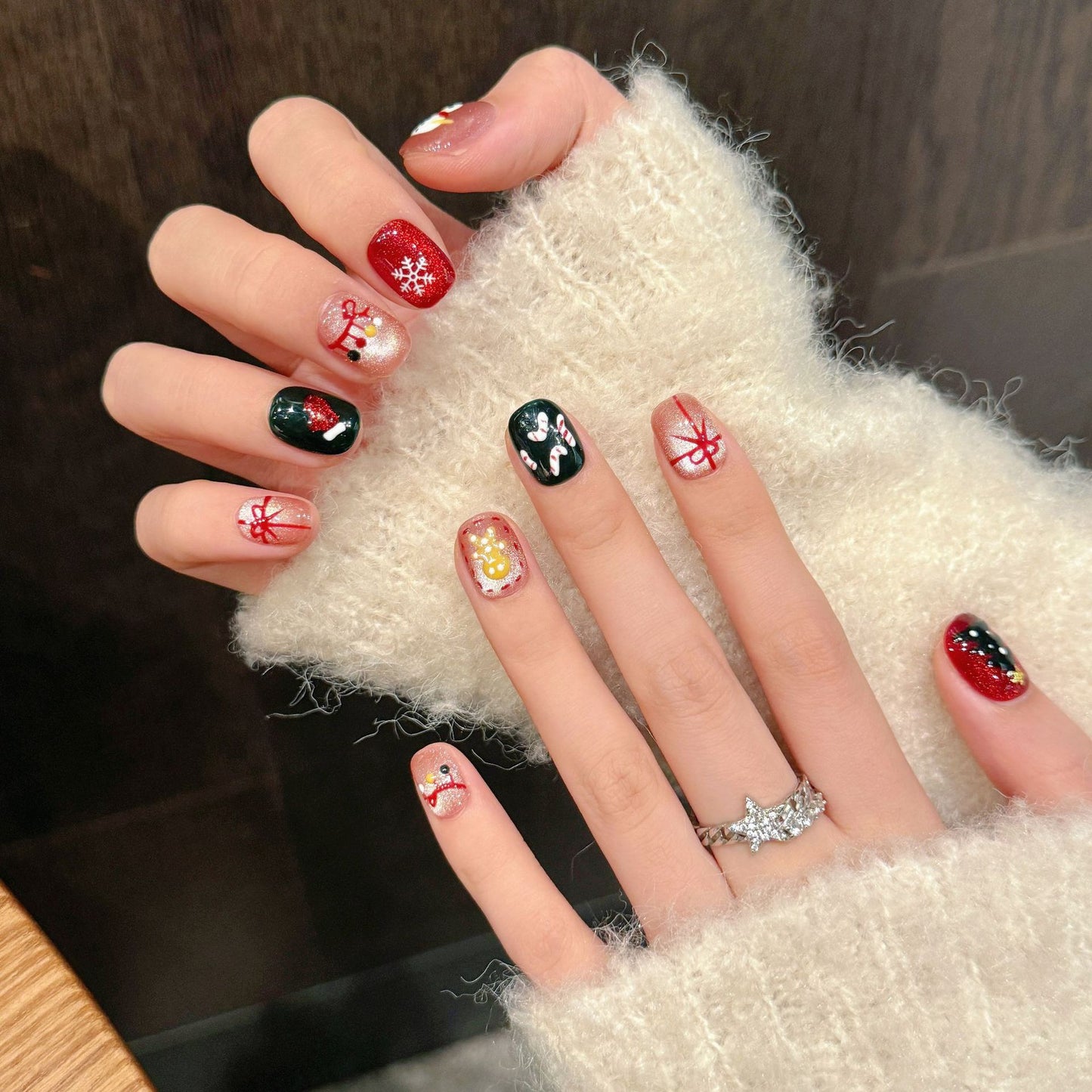 Gingerbread Party Nails