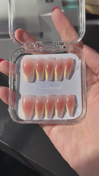 Blush Aurora French Glow Nails