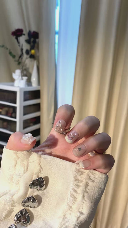 Pearl Bunny Nails